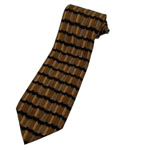 Coach Silk Handmade Gold Tag Print NECKTIE POWER TIE